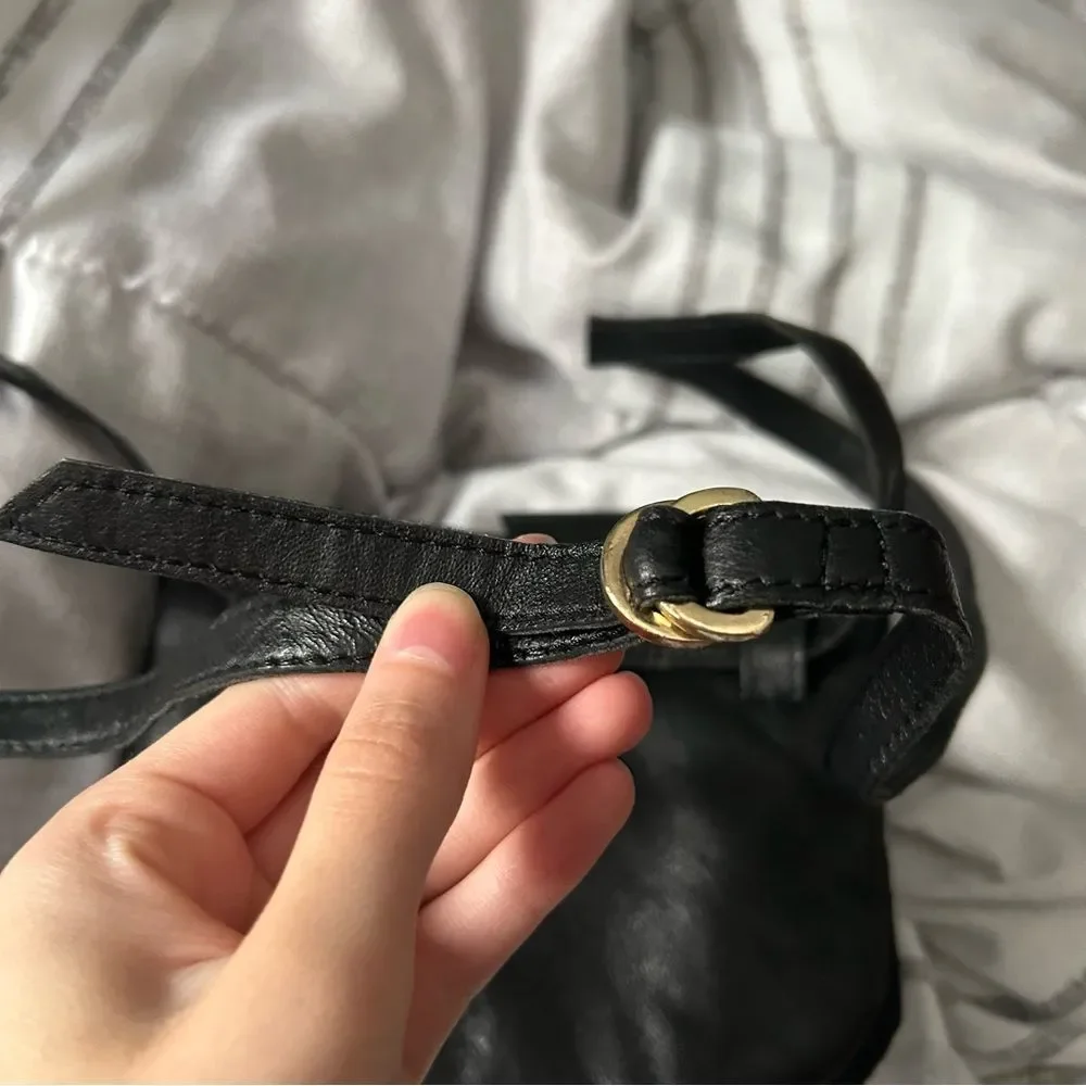 Free People Payton Lamb Leather Belt Bag Pouch Wallet Black
